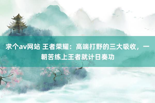 求个av网站 王者荣耀：高端打野的三大吸收，一朝苦练上王者就计日奏功