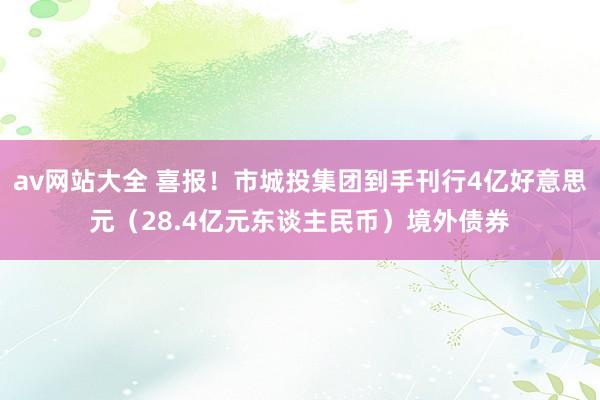 av网站大全 喜报！市城投集团到手刊行4亿好意思元（28.4亿元东谈主民币）境外债券