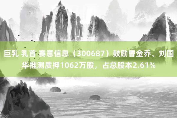 巨乳 乳首 赛意信息（300687）鼓励曹金乔、刘国华推测质押1062万股，占总股本2.61%