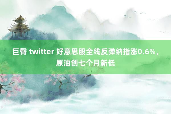 巨臀 twitter 好意思股全线反弹纳指涨0.6%，原油创七个月新低