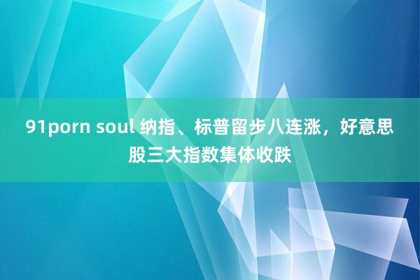 91porn soul 纳指、标普留步八连涨，好意思股三大指数集体收跌