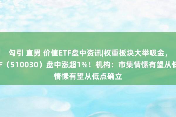 勾引 直男 价值ETF盘中资讯|权重板块大举吸金，价值ETF（510030）盘中涨超1%！机构：市集情愫有望从低点确立