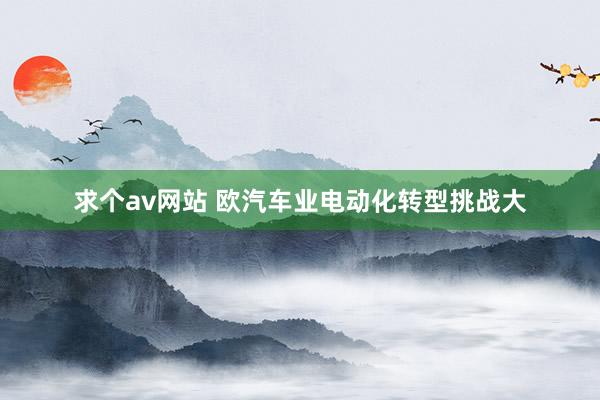 求个av网站 欧汽车业电动化转型挑战大