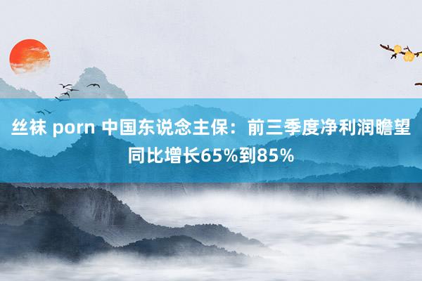 丝袜 porn 中国东说念主保：前三季度净利润瞻望同比增长65%到85%