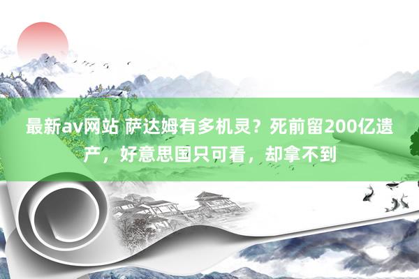 最新av网站 萨达姆有多机灵？死前留200亿遗产，好意思国只可看，却拿不到