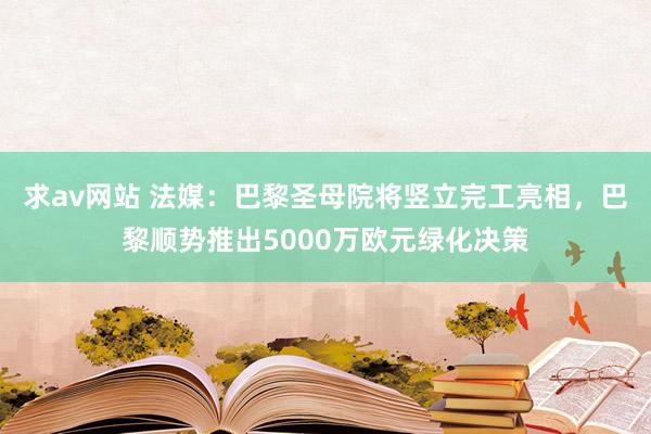 求av网站 法媒：巴黎圣母院将竖立完工亮相，巴黎顺势推出5000万欧元绿化决策