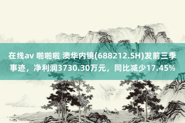 在线av 啪啪啦 澳华内镜(688212.SH)发前三季事迹，净利润3730.30万元，同比减少17.45%