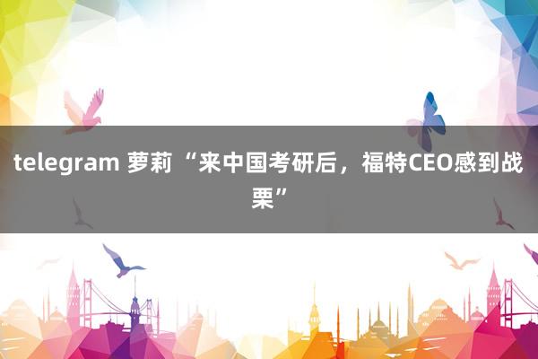 telegram 萝莉 “来中国考研后，福特CEO感到战栗”