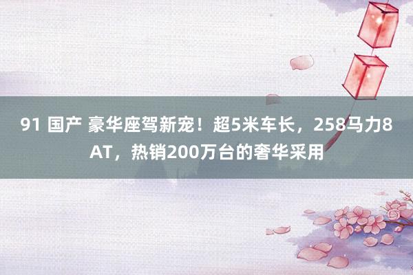 91 国产 豪华座驾新宠！超5米车长，258马力8AT，热销200万台的奢华采用