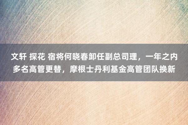 文轩 探花 宿将何晓春卸任副总司理，一年之内多名高管更替，摩根士丹利基金高管团队换新