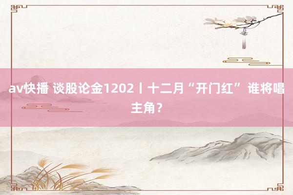 av快播 谈股论金1202丨十二月“开门红” 谁将唱主角？