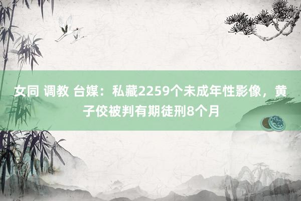 女同 调教 台媒：私藏2259个未成年性影像，黄子佼被判有期徒刑8个月