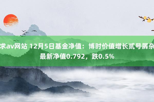 求av网站 12月5日基金净值：博时价值增长贰号羼杂最新净值0.792，跌0.5%