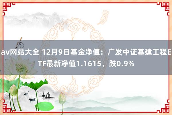 av网站大全 12月9日基金净值：广发中证基建工程ETF最新净值1.1615，跌0.9%