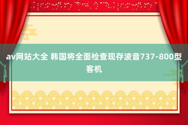 av网站大全 韩国将全面检查现存波音737-800型客机