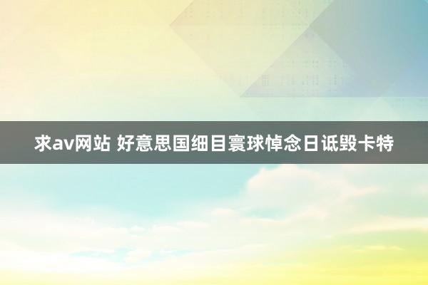 求av网站 好意思国细目寰球悼念日诋毁卡特