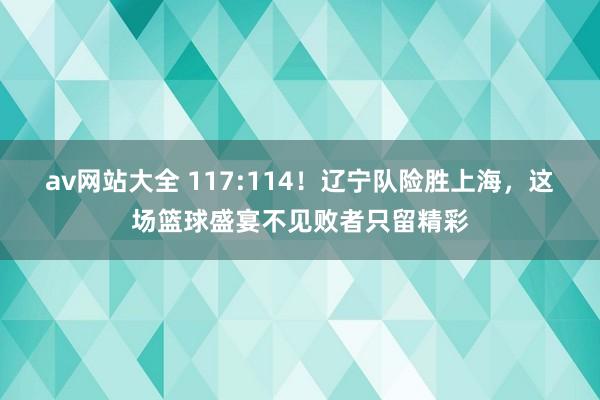 av网站大全 117:114！辽宁队险胜上海，这场篮球盛宴不见败者只留精彩